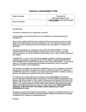 Student Loan Financial Arrangement Form