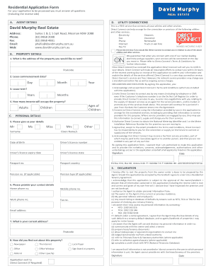 Residential Rental Application Form