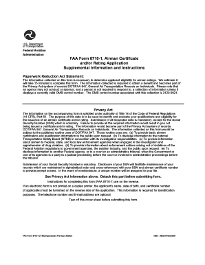FAA Form 8710-1 Airman Certificate Application