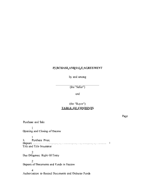 California Purchase and Sale Agreement