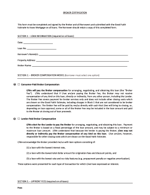 Broker Certification Form