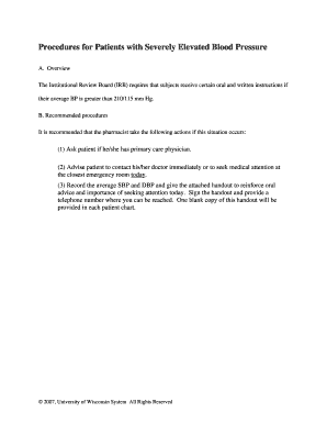 Patient Hypertensive Crisis Instructions