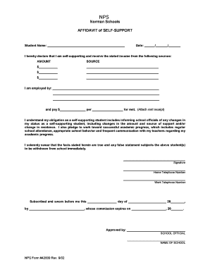 Affidavit of Self-Support