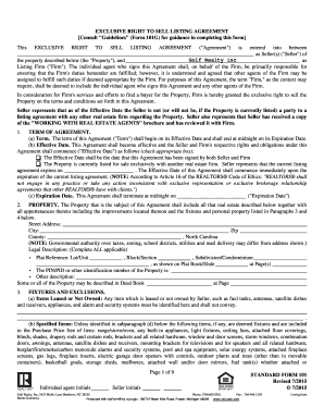 Exclusive Right to Sell Listing Agreement