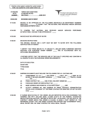 US Military Invoicing and Payment Terms