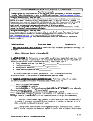 Absent-Uniformed Service Technician Benefits Election Form