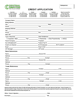 Credit Application Form