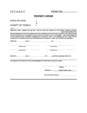 Utah Property Owner Affidavit and Agent Authorization