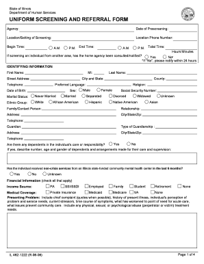 Illinois Uniform Screening and Referral Form