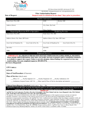 Prior Authorization Request Form
