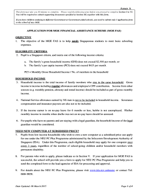 MOE Financial Assistance Scheme Application Form