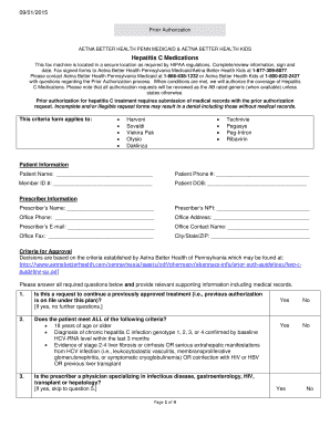 Aetna Better Health Hepatitis C Prior Authorization Form