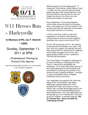 9/11 Heroes Run Registration Form