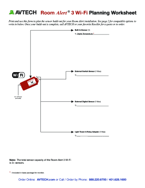 Room Alert 3 Wi-Fi Planning Worksheet