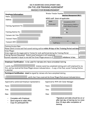 On-the-Job Training Agreement
