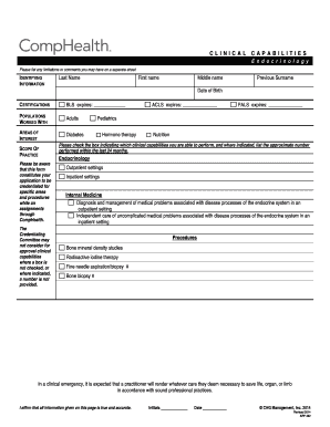 Clinical Capabilities Endocrinology Form