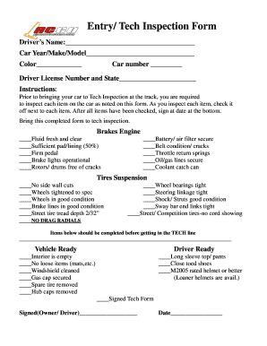 Tech Inspection Form