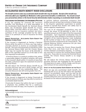 Accelerated Death Benefit Rider Disclosure