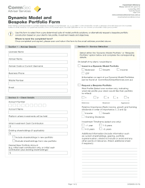 Bespoke Portfolio Form