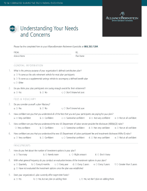 Retirement Plan Evaluation Form