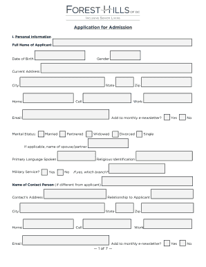 Healthcare Information Form
