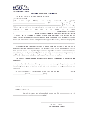 Limited Power of Attorney for Loan