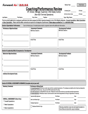 Employee Performance Review Form