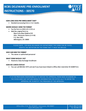 BCBS Delaware Pre-Enrollment Form