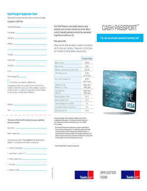 Cash Passport Application Form