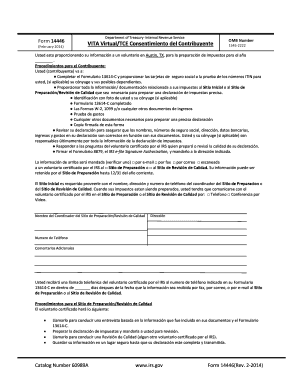 Formulario 14446 VITA/TCE Consentimiento del Contribuyente
