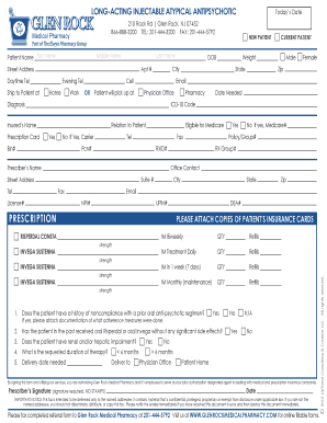 Long-Acting Injectable Antipsychotic Prescription Form