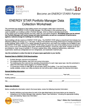 ENERGY STAR Portfolio Manager Data Collection Worksheet