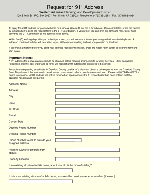 911 Address Request Form