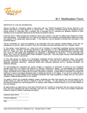 911 Notification Form