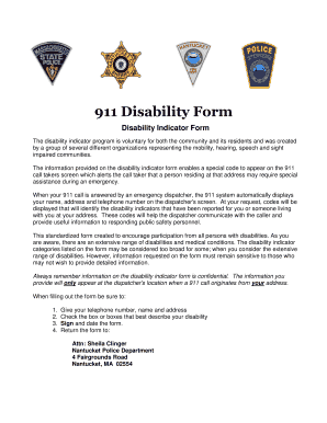 Disability Indicator Form