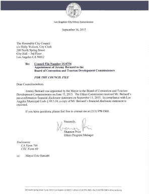 California Form 700 Financial Disclosure Statement