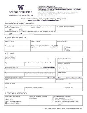 BACHELOR OF SCIENCE IN NURSING BSN APPLICATION CHECKLIST