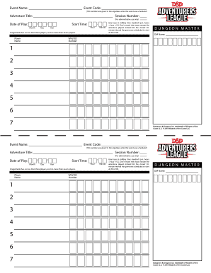 2200 military time - adventurers league fillable