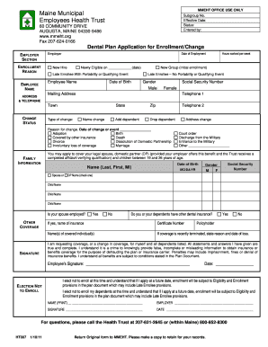 Maine Dental Plan Application