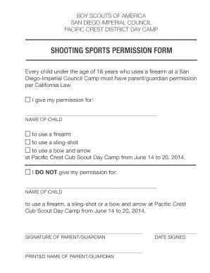 Pc Csdc shooting sports perm form - pacificcrest sdicbsa