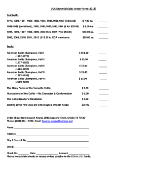 CCA Material Sales Order Form 2013 - Collie Club - collieclubofamerica