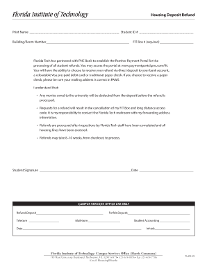 Housing Deposit Refund Form