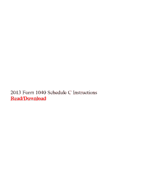 2013 Form 1040 Schedule C Instructions