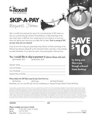 Skip-a-Payment Request Form