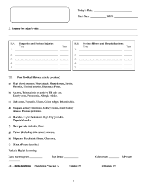 Medical History Form