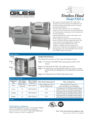 Ventless Hood Installation Form