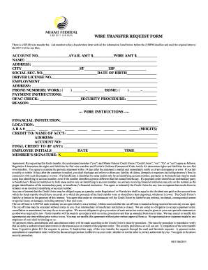 Wire Transfer Request Form