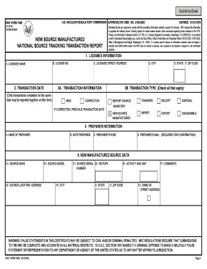 NRC Form 748E National Source Tracking Transaction Report