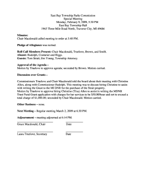 Alphabet template - East Bay Township Parks Commission Special Meeting East - eastbaytwp