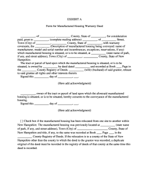 Manufactured Housing Warranty Deed
